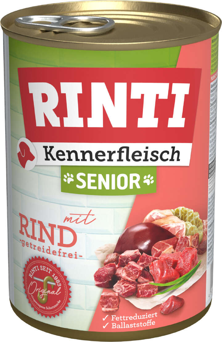 RINTI Hunde-Nassfutter Kennerfleisch Senior +Rind